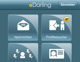 Übersichtsbild der eDarling-App